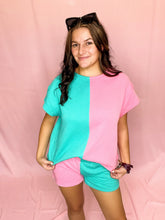 Load image into Gallery viewer, Pink and Turquoise Mix Set Shorts