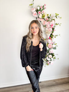 Sequin Bomber Jacket