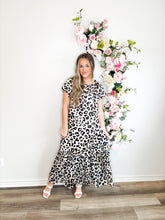 Load image into Gallery viewer, Snow Leopard Luxe Off The Shoulder Dress