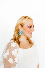 Load image into Gallery viewer, Flora Statement Earrings - Turquoise