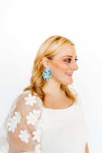 Flora Statement Earrings - Turquoise