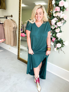 Everyday T-Shirt Maxi Dress - Hunter Green