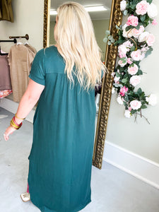 Everyday T-Shirt Maxi Dress - Hunter Green