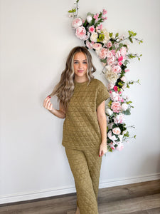 Olive Quilted Pants