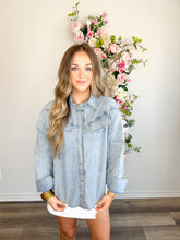 Load image into Gallery viewer, Western Light Wash Denim Top