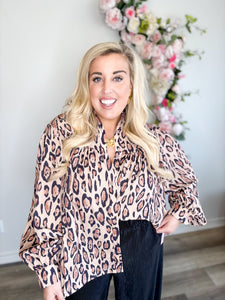 Leopard Balloon Sleeve Top