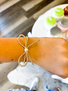 Gold Bow Bracelet - Standard 6.75"