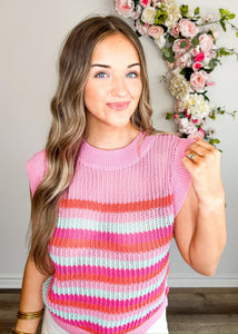 Sherbet Stripe Sweater Top