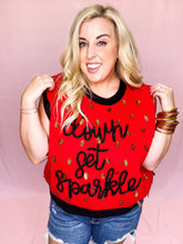 Load image into Gallery viewer, Red &amp; Black Down Set Sparkle Sweater Vest Top