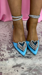 Romy Blue Heart Heel