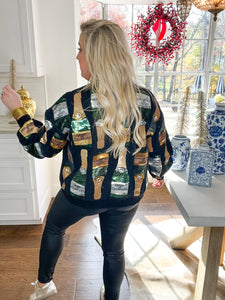 Queen of Champagne Bottle Sweatshirt