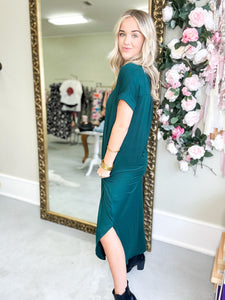 Everyday T-Shirt Maxi Dress - Hunter Green