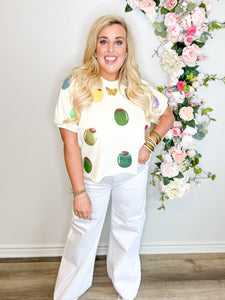 Olive Colorful Queen Top