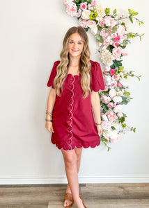 Gig 'Em Girl Scalloped Dress