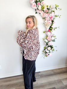 Leopard Balloon Sleeve Top