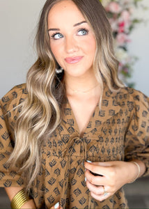 Fall Hues Smocked Top