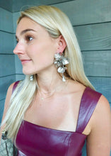 Load image into Gallery viewer, Audrey Flower Statement Earring - Silver