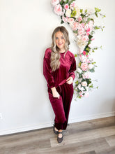 Load image into Gallery viewer, Fiery Red Velvet Lounge Top