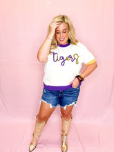 Load image into Gallery viewer, Short Sleeve Glitter Script Tigers Sweater