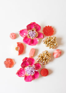 Blossom Statement Earrings - Pink