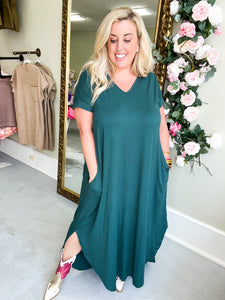 Everyday T-Shirt Maxi Dress - Hunter Green