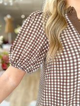 Load image into Gallery viewer, Brown Sugar Gingham Top