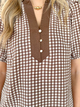 Load image into Gallery viewer, Brown Sugar Gingham Top