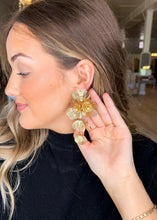 Load image into Gallery viewer, Audrey Flower Statement Earring - Gold