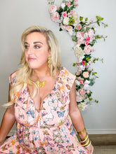 Load image into Gallery viewer, Butterfly vNeck Ruffle Dress