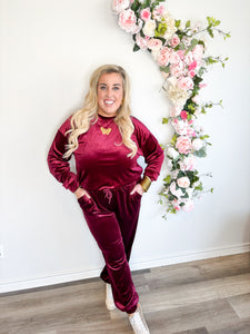 Fiery Red Velvet Lounge Pants