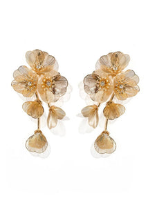 Audrey Flower Statement Earring - Gold