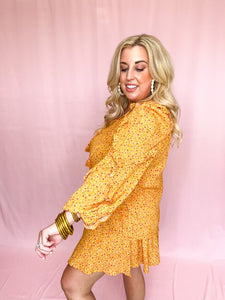 Ditzy Floral Ruffle Sleeve Top