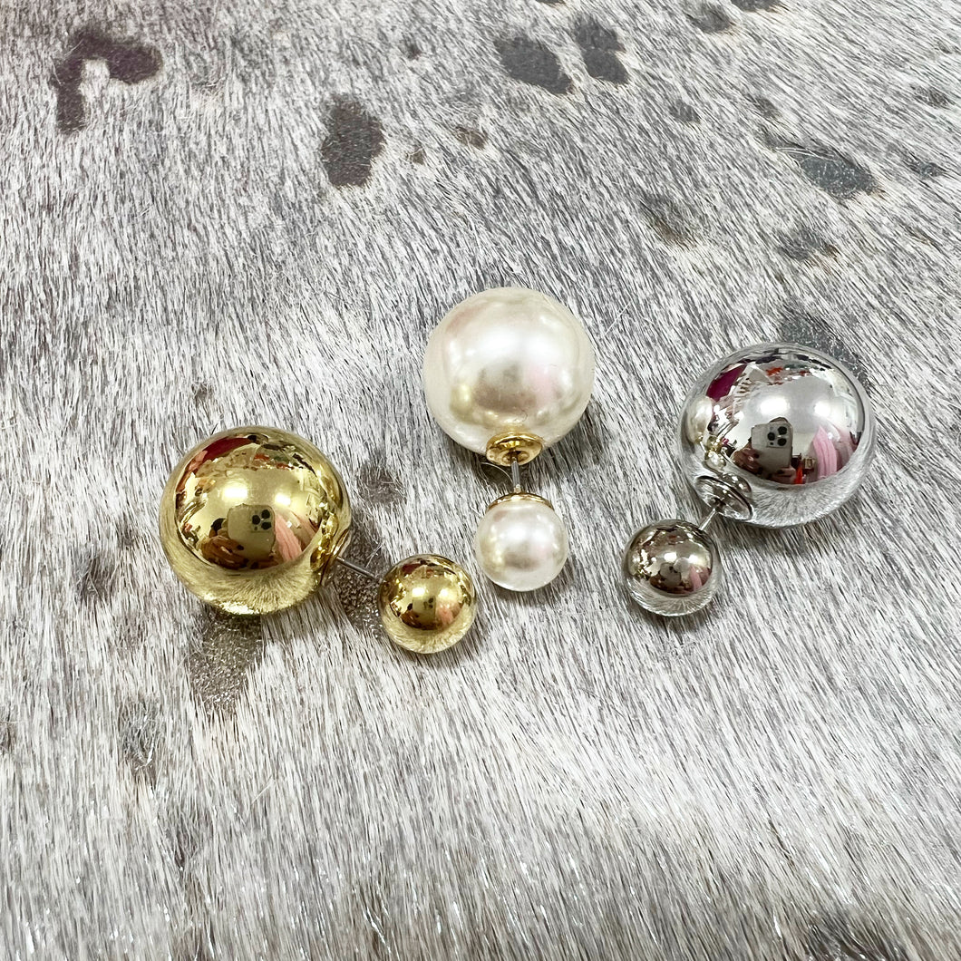 Double sided pearl earrings dior sales