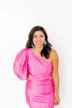 Load image into Gallery viewer, Flora Statement Earrings - Turquoise