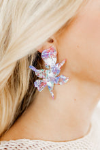 Load image into Gallery viewer, Flora Statement Earrings - Lavender Sea Glass