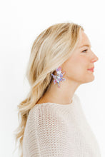 Load image into Gallery viewer, Flora Statement Earrings - Lavender Sea Glass