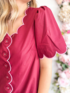 Gig 'Em Girl Scalloped Dress