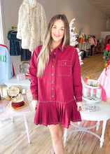 Load image into Gallery viewer, Wine &amp; Roses Dress