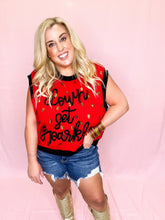Load image into Gallery viewer, Red &amp; Black Down Set Sparkle Sweater Vest Top