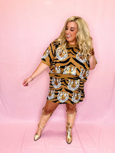 Load image into Gallery viewer, Tiger Print Tiger Head Scatter Short Sleeve Sweater