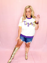 Load image into Gallery viewer, Short Sleeve Glitter Script Tigers Sweater
