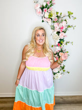 Load image into Gallery viewer, Easter Candy Block Maxi Dress