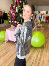 Load image into Gallery viewer, NYE Ball Drop Bomber Jacket - Silver