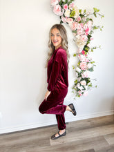 Load image into Gallery viewer, Fiery Red Velvet Lounge Pants