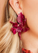 Load image into Gallery viewer, Flora Statement Earrings - Pinot Noir