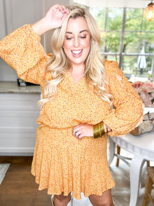 Ditzy Floral Ruffle Sleeve Top