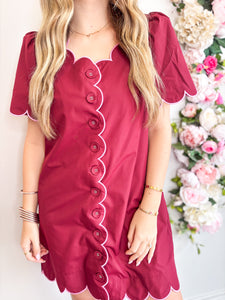 Gig 'Em Girl Scalloped Dress