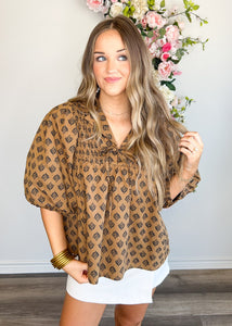 Fall Hues Smocked Top