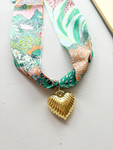Scallop Heart Huggie Charm