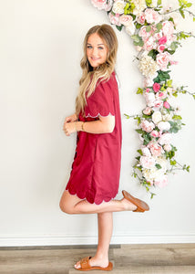 Gig 'Em Girl Scalloped Dress
